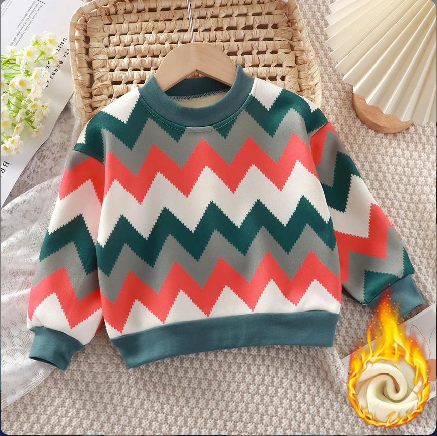 Zigzag Cozy Unisex Kids Sweatshirt