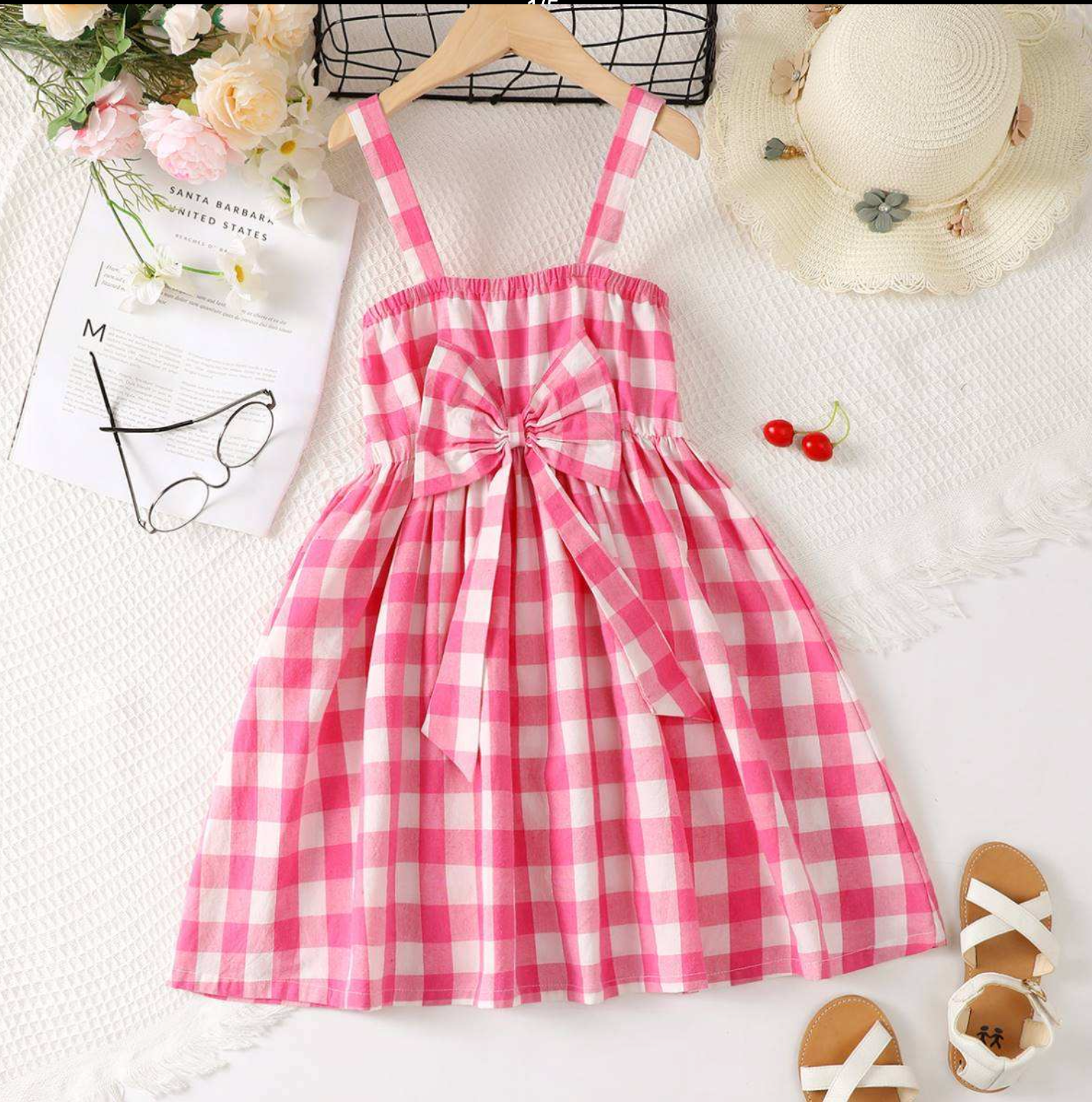Pink and White checkered dress
