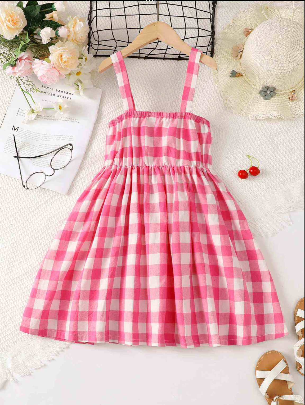 Pink and White checkered dress
