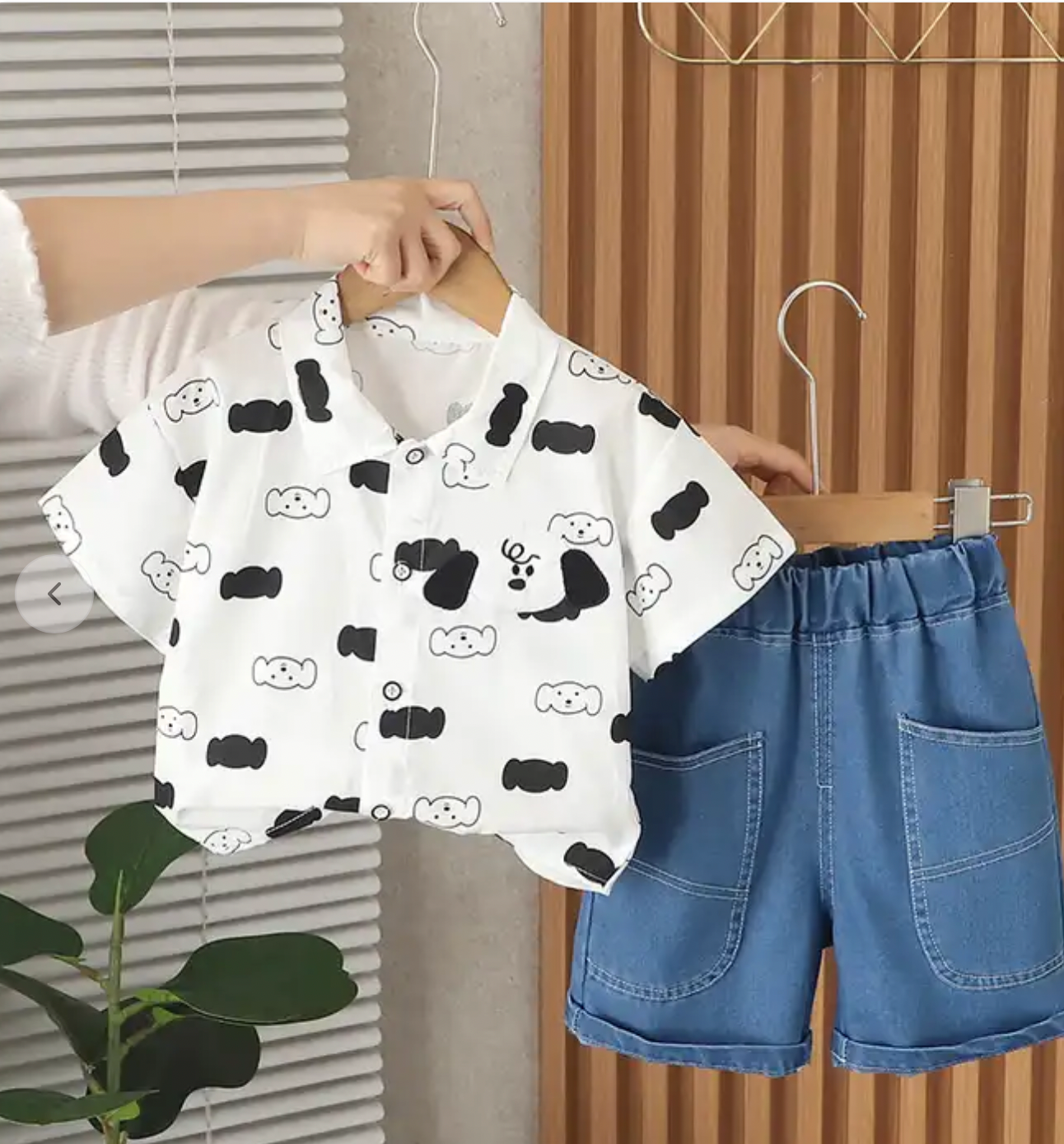 Boys' Shirt and Denim Shorts Set