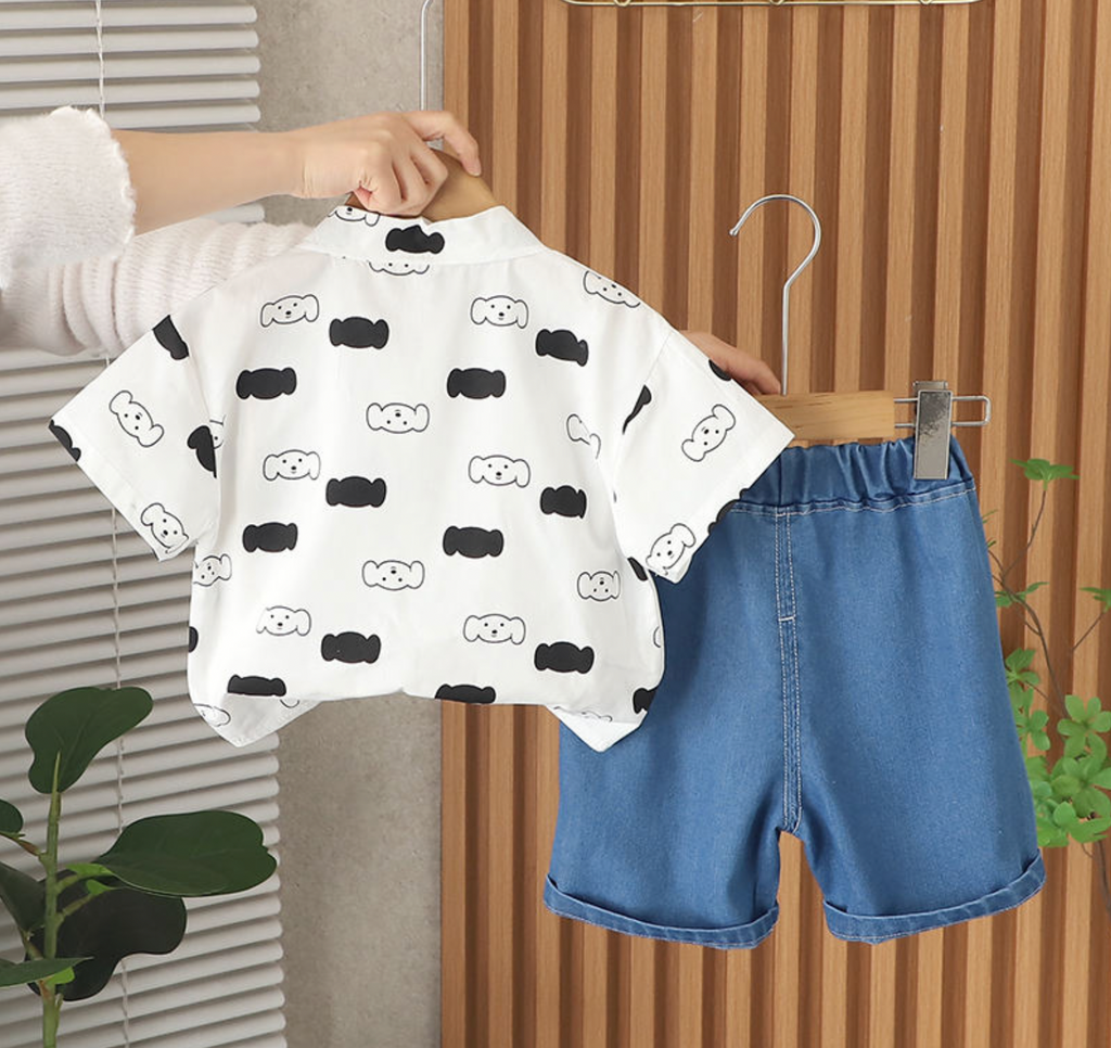 Boys' Shirt and Denim Shorts Set