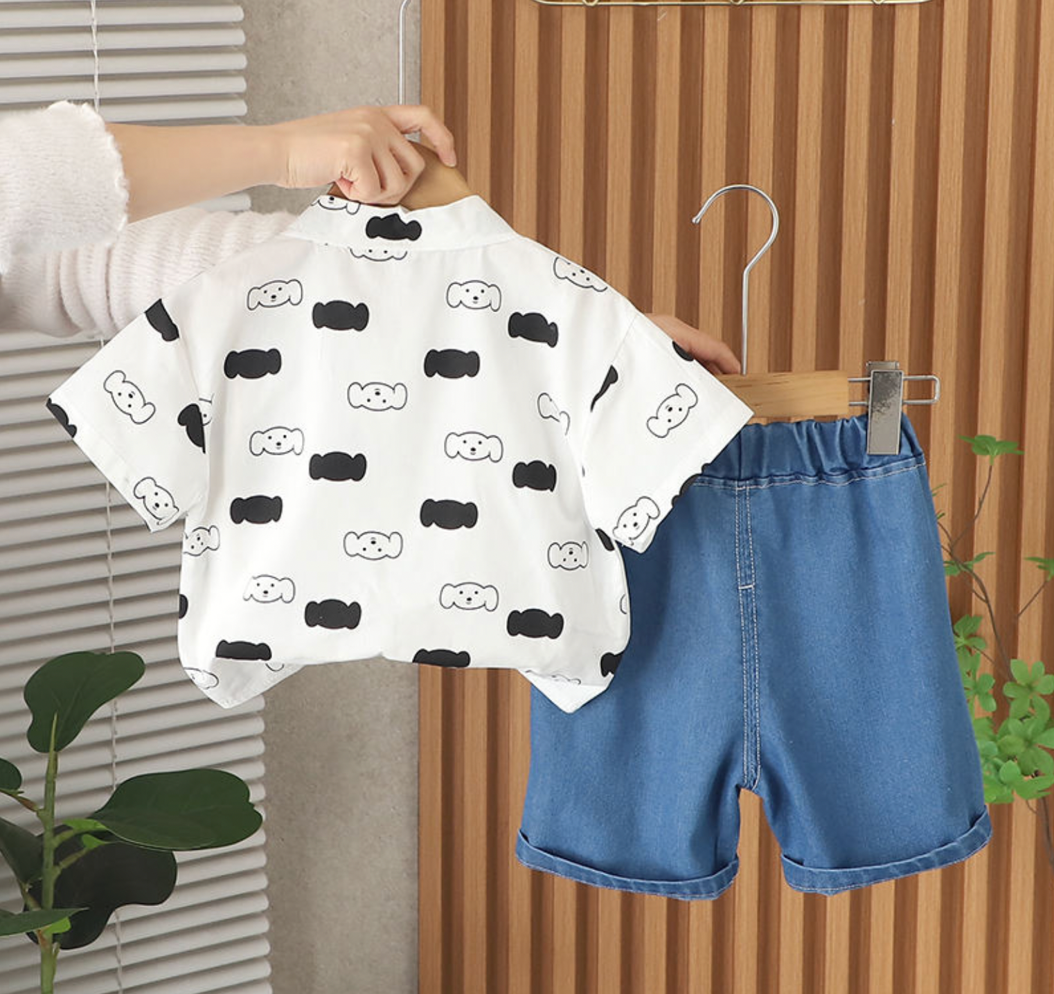 Boys' Shirt and Denim Shorts Set