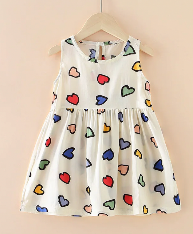 Heart Print Sleeveless Dress