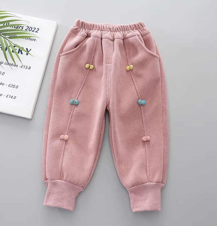 Snuggle Pom-Pom Girls Lounge Pants – Winter Cozy Collection.